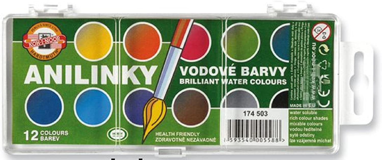 Anilinky Brilliant Watercolour Set 12 Turners Art Supplies